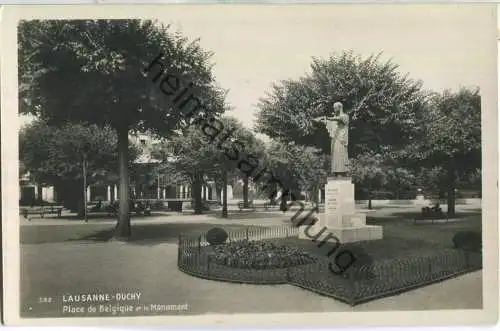 Lausanne Ouchy - Place de Belgique et le Monument - Foto-Ansichtskarte