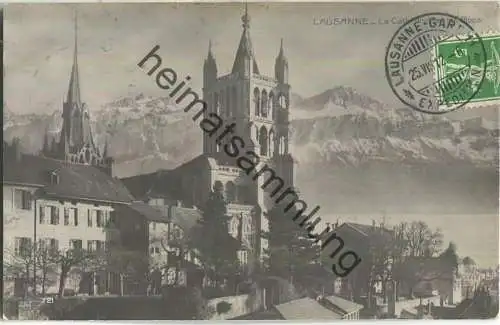 Lausanne - La Cathedrale et les Alpes - Edition Perrochet & Cie. Lausanne
