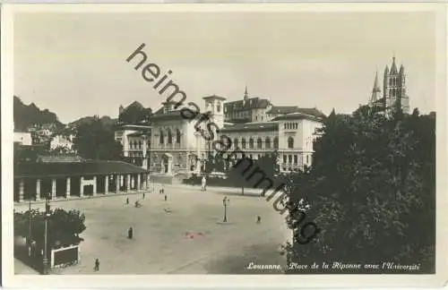 Lausanne - Place de la Riponne avec l'Universite - Foto-Ansichtskarte - Edition Guggenheim & Co. Zürich