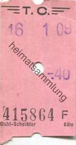Schweiz - T.C. La Chaux-de-Fonds - Strassenbahn - Fahrschein