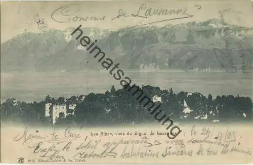 Les Alpes vues du Signal de Lausanne - Verlag Künzli-Tobler & Co. Zürich
