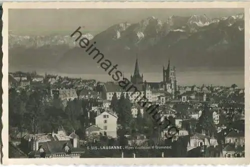Lausanne - Alpes Vaudoises et Grammont - Foto-Ansichtskarte - Edition Perrochet et Phototypie Lausanne