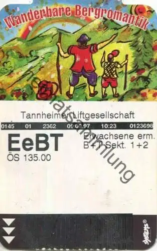 Österreich - Tannheimer Liftgesellschaft - Berg- + Talfahrt - Fahrkarte 1997