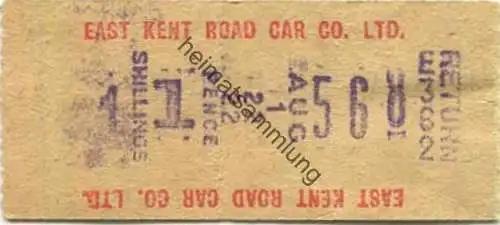 Grossbritannien - East Kent Road Car Co. LTD. - Bus-Ticket - Fahrschein