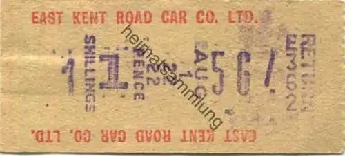 Grossbritannien - East Kent Road Car Co. LTD. - Bus-Ticket - Fahrschein