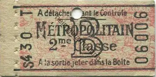 Frankreich - Metropolitain - 2me Classe - Billet Fahrkarte