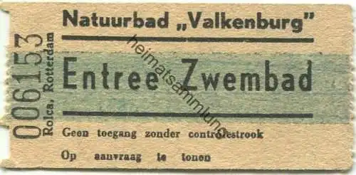 Niederlande - Natuurbad Valkenburg - Entree Zwembad - Eintrittskarte