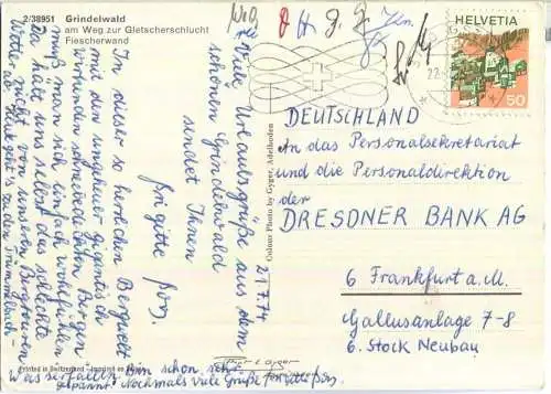 Grindelwald am Weg zur Gletscherschlucht - Fiescherwand - Verlag Gyger Adelboden