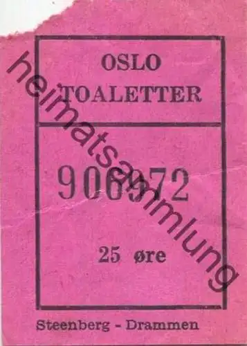 Norwegen - Oslo - Toaletter - Toiletten 25 Oere
