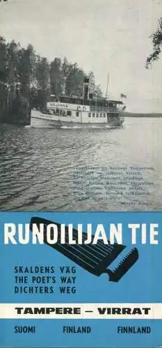 Finnland - Tampere Virrat - Dichters Weg - Fahrplan 1964 - Schiffe Tarjanne und Pohjola