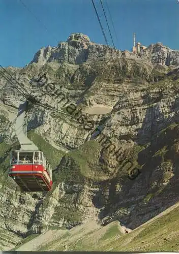 Auf Schwägalp - Säntis-Schwebebahn mit Gyrenspitz und Säntis - Verlag Foto-Gross St. Gallen