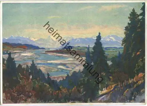 Im Isartal nach einem Gemälde von Hanns Alb. Hofmann - Verlag Meisenbach Riffarth & Co. München