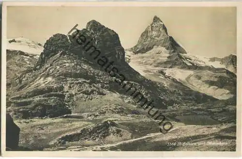 Riffelhorn und Mutterhorn - Foto-Ansichtskarte - Wehrliverlag Kilchberg