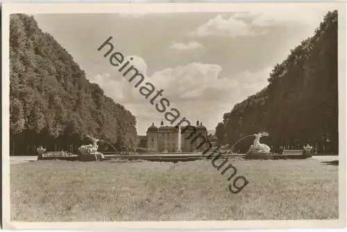 Schwetzingen - Hirschbassin mit Schloss - Foto-Ansichtskarte - Verlag Fritz Zoch Schwetzingen 20er Jahre