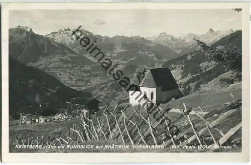 Kristberg  mit Rundblick auf Rhätikon - Foto-Ansichtskarte - Verlag Photo Wolf Schruns