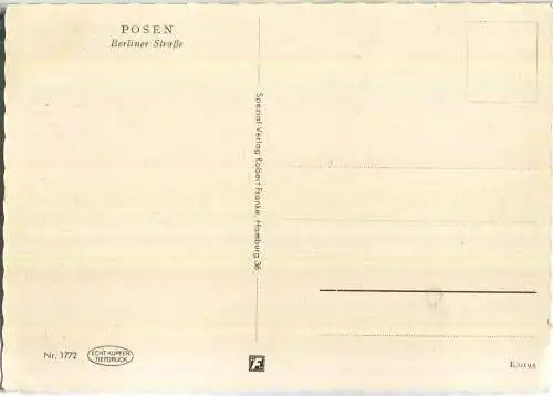 Posen - Poznan - Berliner Strasse - Verlag Robert Franke Hamburg