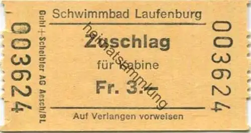 Schweiz - Laufenburg - Schwimmbad - Zuschlag für Kabine