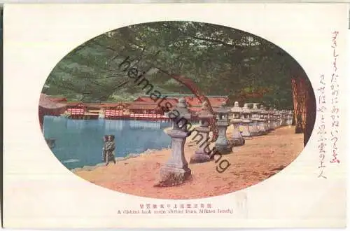 A distant look main shrine from Mikasa beach - Japan ca. 1920