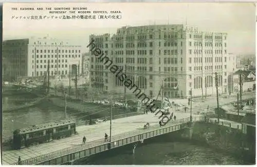 Osaka - The Kashima and the Sumitomt Building - Strassenbahn - Japan ca. 1920