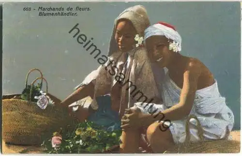 Türkisch-orientalische Typen - Blumenhändler - Verlag Lehnert & Landrock - Feldpost Mil. Miss. Konstantinopel