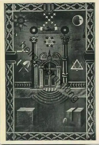 Freimaurerloge Libanon zu den 3 Cedern - Erlangen - Lehrlings- und Gesellen-Teppich im Tempel - Urheberrecht L. Müller