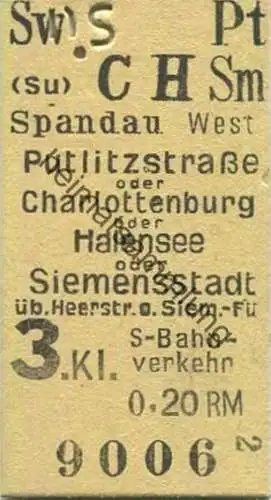 Deutschland - Berlin - Spandau Putlitzstrasse oder Charlottenburg oder Halensee oder Siemensstadt über Heerstrasse oder