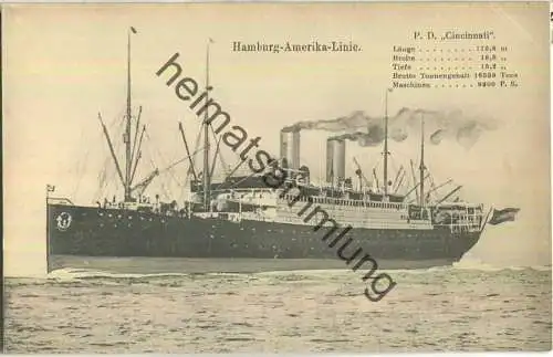 Hamburg-Amerika-Linie - P. D. Cincinati - Verlag Gebr. Moehlke Hamburg