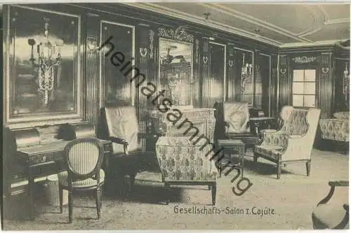 Hamburg-Amerika-Linie - Gesellschafts-Salon I. Cajüte - Verlag Gebr. Moehlke Hamburg 147198