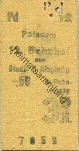 Deutschland - Berlin - Potsdam - Berliner S-Bahn - 12. Bahnhof der Stadt- und Ringbahn - Fahrkarte 3. Klasse