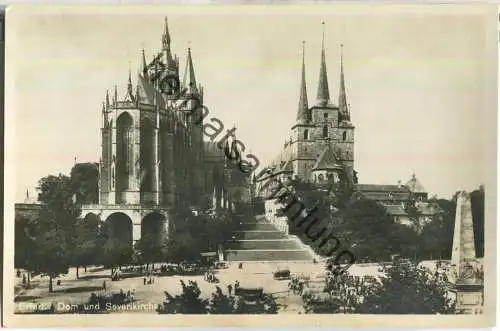 Erfurt - Dom und Severikirche - Foto-Ansichtskarte - Verlag Keysersche Buchhandlung Erfurt