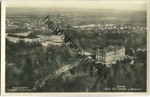 Gotha - Fliegeraufnahme - Schloss - Museum - Foto-Ansichtskarte - Verlag A. Horn