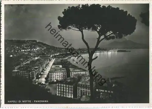 Napoli di Notte - Panorama - Nacht - Foto-AK 30er Jahre - Ediz. Vincenzo Carcavallo Napoli
