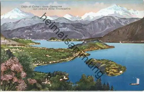 Lago di Como - Isola Comacina con veduta della Tremezzina - Ediz. Cesare Capello Milano