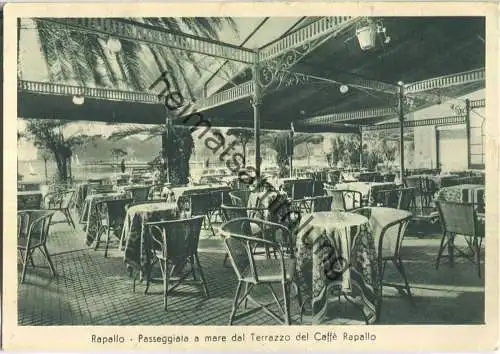 Rapallo - Passeggiata a mare dal Terrazzo del Caffe Rapallo - Propr. Majerna e Ruggeri - Ediz. R. Gasparini & C. Genova