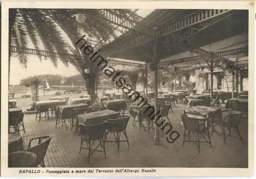 Rapallo - Passeggiata a mare dal Terrazzo dell Albergo Rapallo - Retocoggrafia Civicchioni Chivavari 30er Jahre
