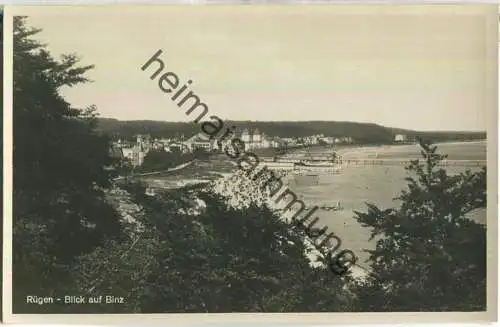 Rügen - Blick auf Binz - Foto-Ansichtskarte 30er Jahre