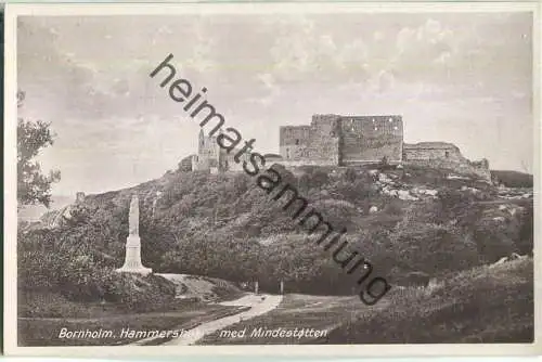 Bornholm - Hammershus med Mindestotten - Verlag Frits Sorensen Ronne 30er Jahre