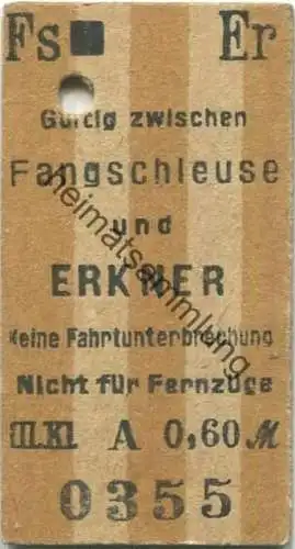 Deutschland - Berlin - Gültig zwischen Fangschleuse und Erkner - keine Fahrtunterbrechung nicht für Fernzüge - S-Bahn Be