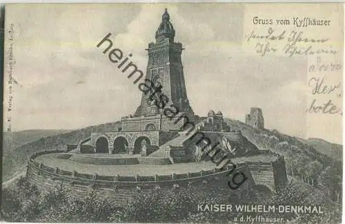 Gruss vom Kyffhäuser - Kaiser Wilhelm-Denkmal - Verlag Bernhard Franke Leipzig