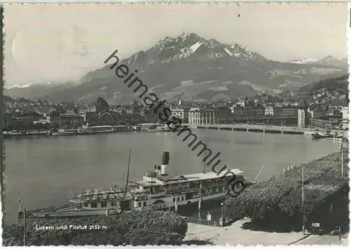 Luzern mit Pilatus und Fahrgastschiff Gallia - Foto-Ansichtskarte - Edition O. Süssli-Jenny Thalwil