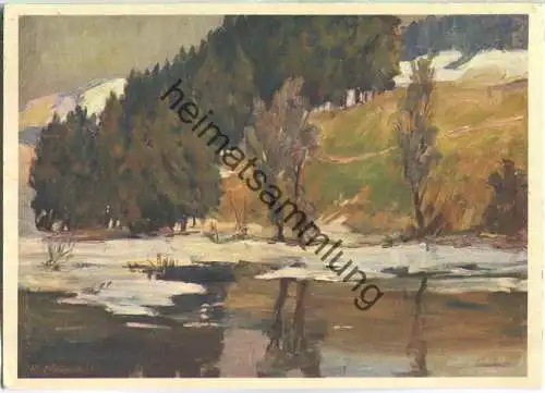 Rotsee - Künstlerkarte signiert Hans Zürcher Luzern - Verlag Hülfe für ältere Arbeitsfähige Zürich