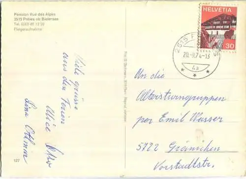 Preles - Pension Vue des Alpes - Verlag B. Bachmann Bern