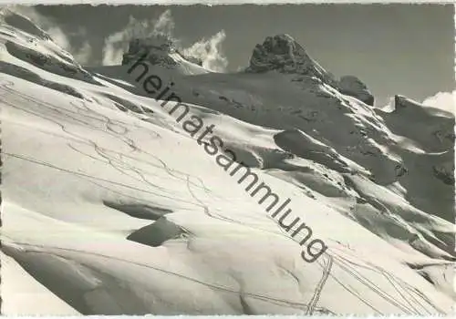 Jochstöckli-Abfahrt mit Wendenstöcke - Foto-Ansichtskarte - Verlag K. Meuser Engelberg - Feldpost