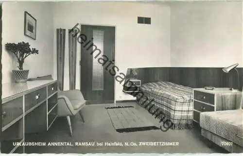 Ramsau bei Hainfeld - Urlaubsheim Annental - Zweibettzimmer - Foto-Ansichtskarte - Verlag P. Ledermann Wien 1960