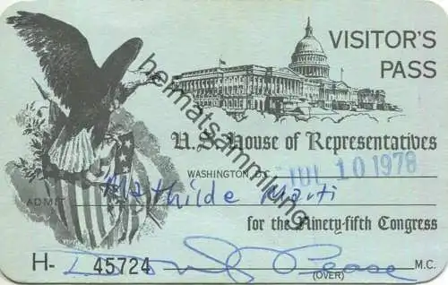 USA - Washington D.C. - Visitor's Pass