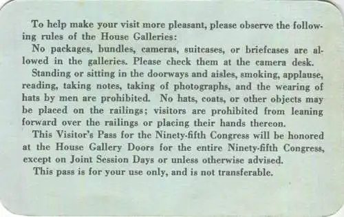 USA - Washington D.C. - Visitor's Pass
