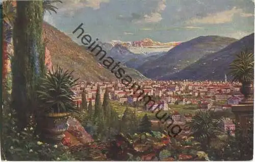 Bozen-Gries mit dem Rosengarten - Verlag Joh. F. Amonn Bozen