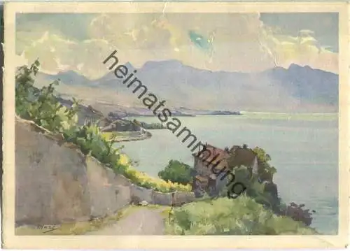 Lac Leman - Schloss Glerolles - Künstlerkarte signiert Maze - Verlag Bund Schweizerischer Frauenvereine Zürich