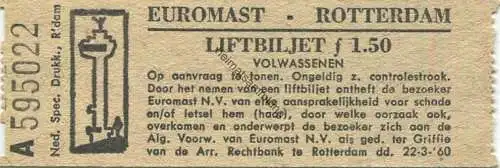 Niederlande - Euromast Rotterdam - Liftbiljet - Eintrittskarte