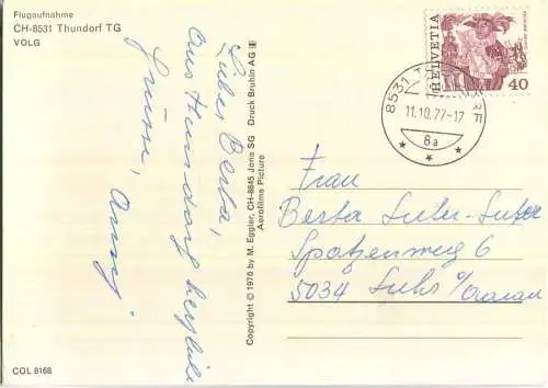 Thundorf - Flugaufnahme - Verlag M. Eggler Jona